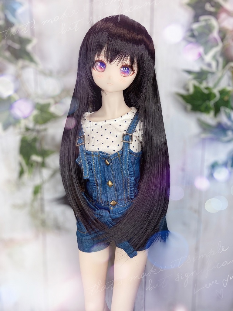 ドールウィッグ*ロングヘアー*ブラック*9～9.5インチ