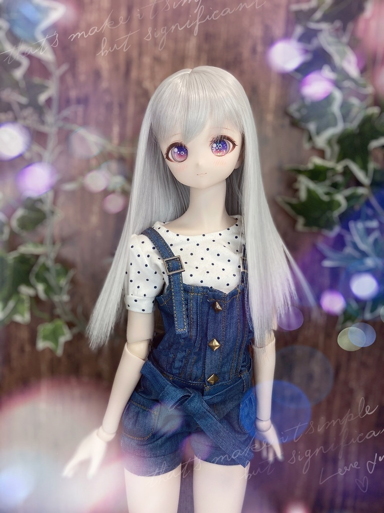 ドールウィッグ*クラシックロング*シルバーアッシュ*9～9.5インチ