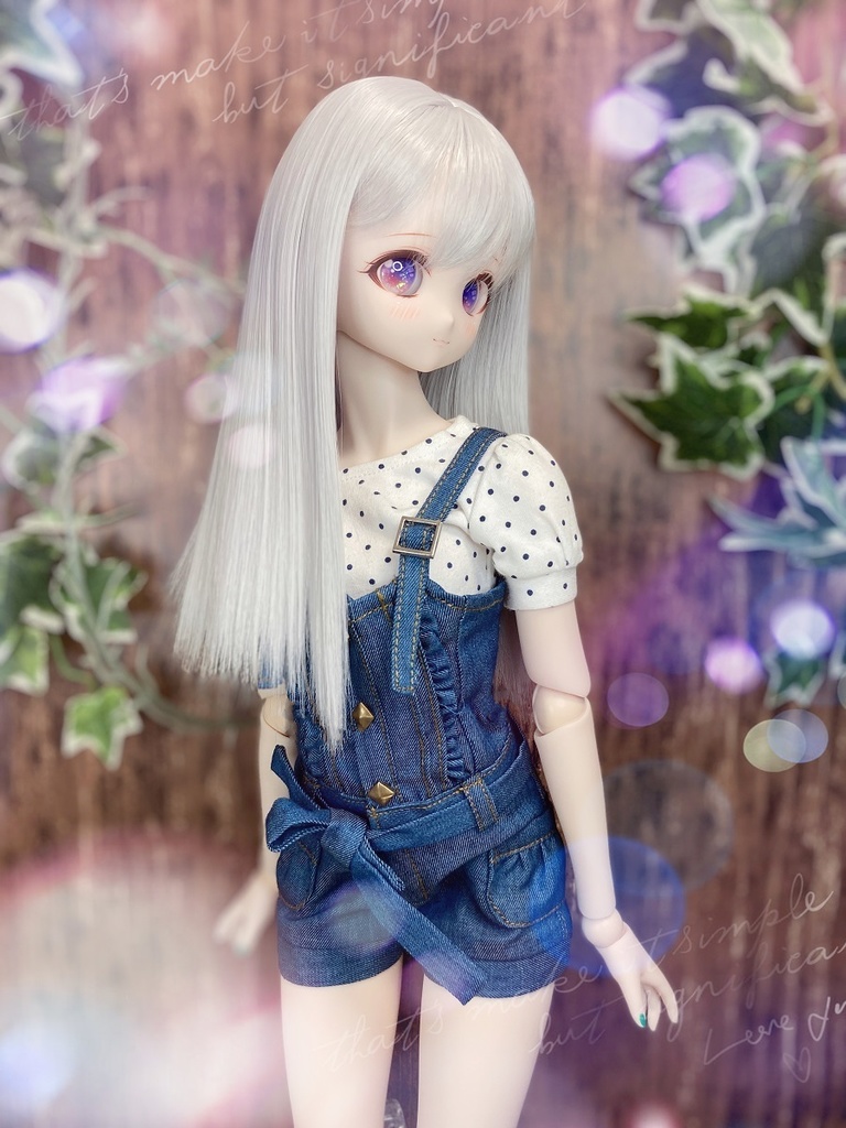 ドールウィッグ*クラシックロング*シルバーアッシュ*9～9.5インチ