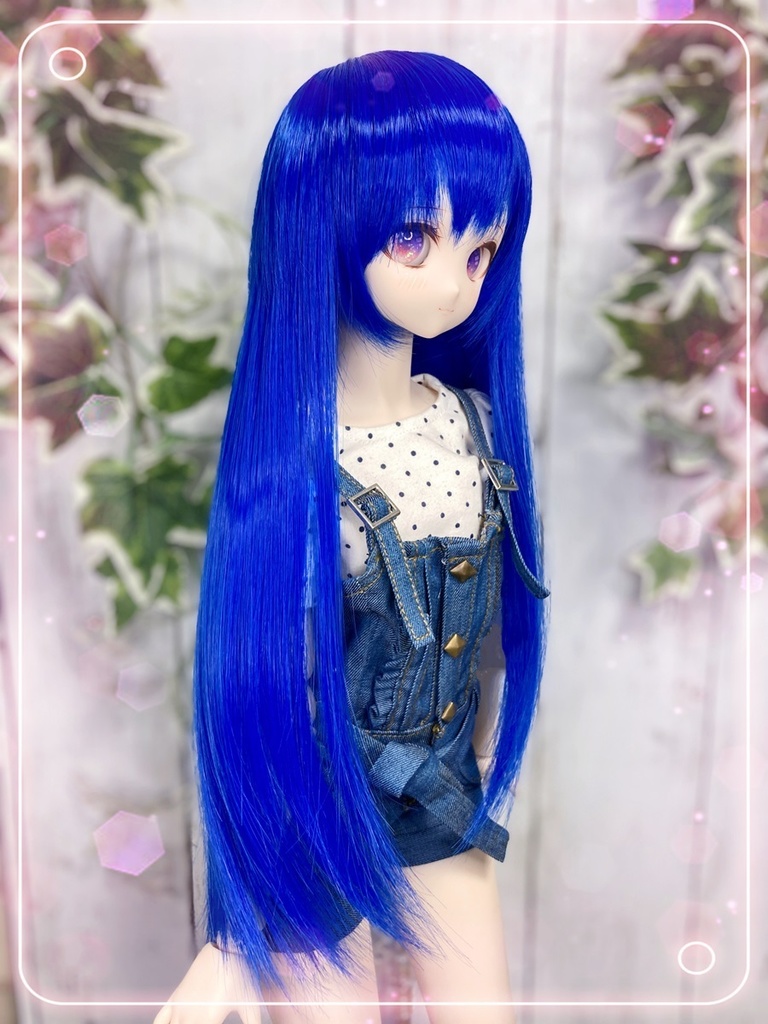ドールウィッグ*ロングヘアー*ディープブルー*9～9.5インチ