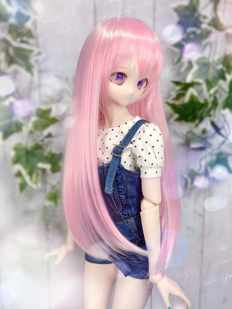 ドールウィッグ*ロングヘアー*コットンキャンディーピンク*9～9.5インチ