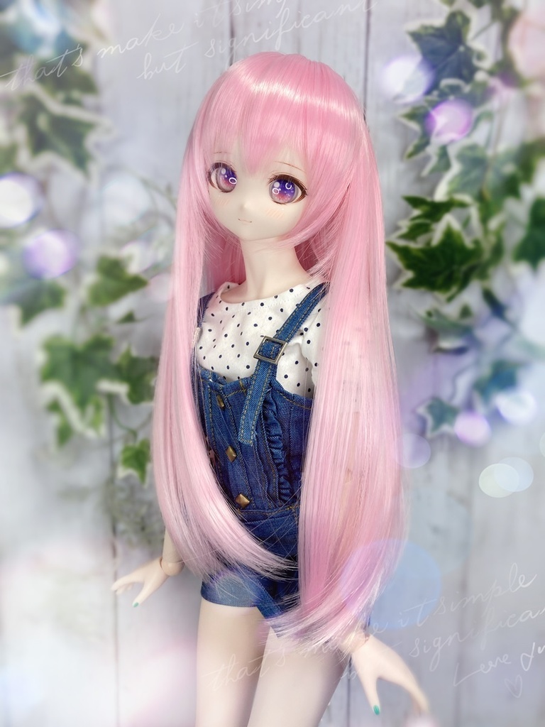 ドールウィッグ*ロングヘアー*コットンキャンディーピンク*9～9.5インチ