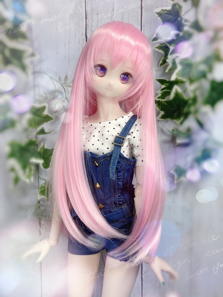 ドールウィッグ*ロングヘアー*コットンキャンディーピンク*9～9.5インチ
