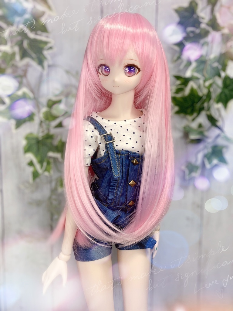 ドールウィッグ*ロングヘアー*コットンキャンディーピンク*9～9.5インチ