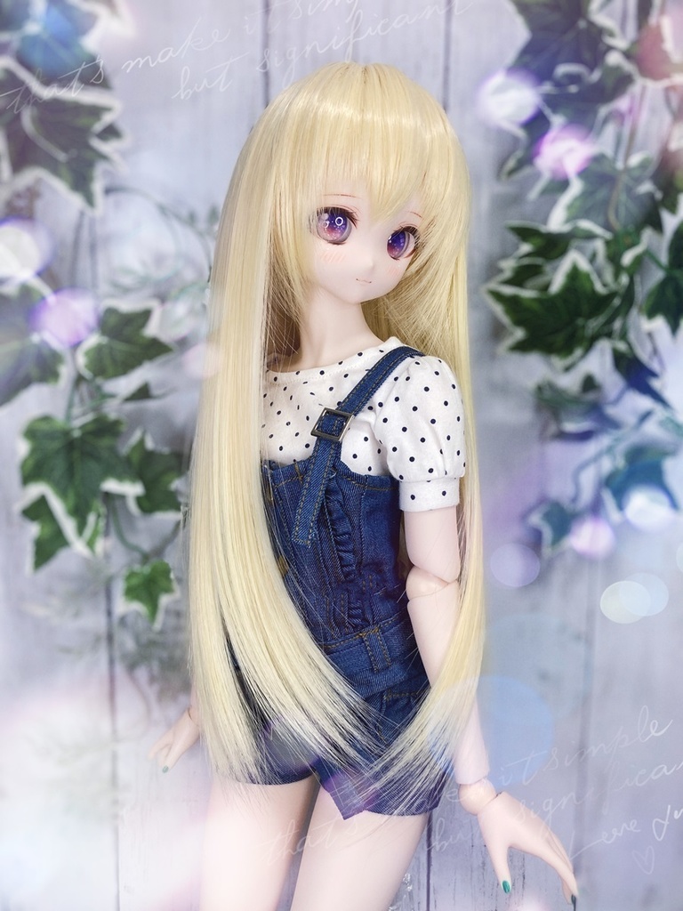 ドールウィッグ*ロングヘアー*ミルキーゴールド*9～9.5インチ