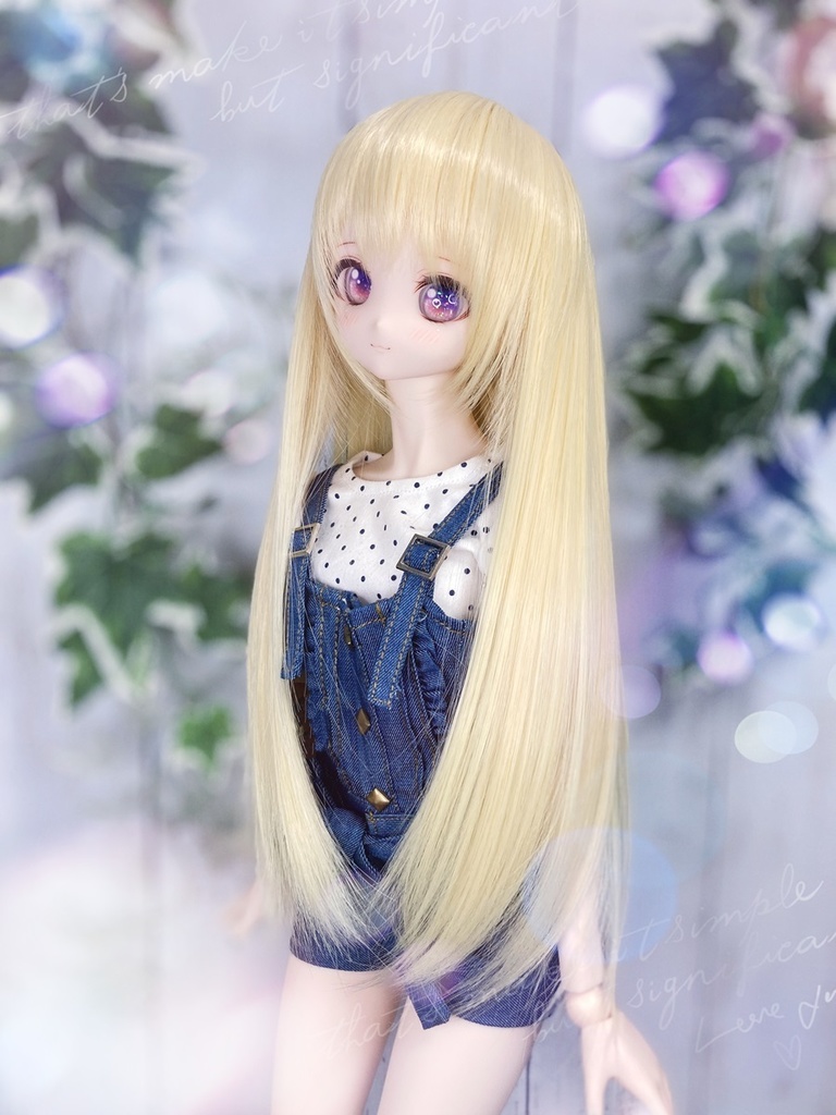 ドールウィッグ*ロングヘアー*ミルキーゴールド*9～9.5インチ