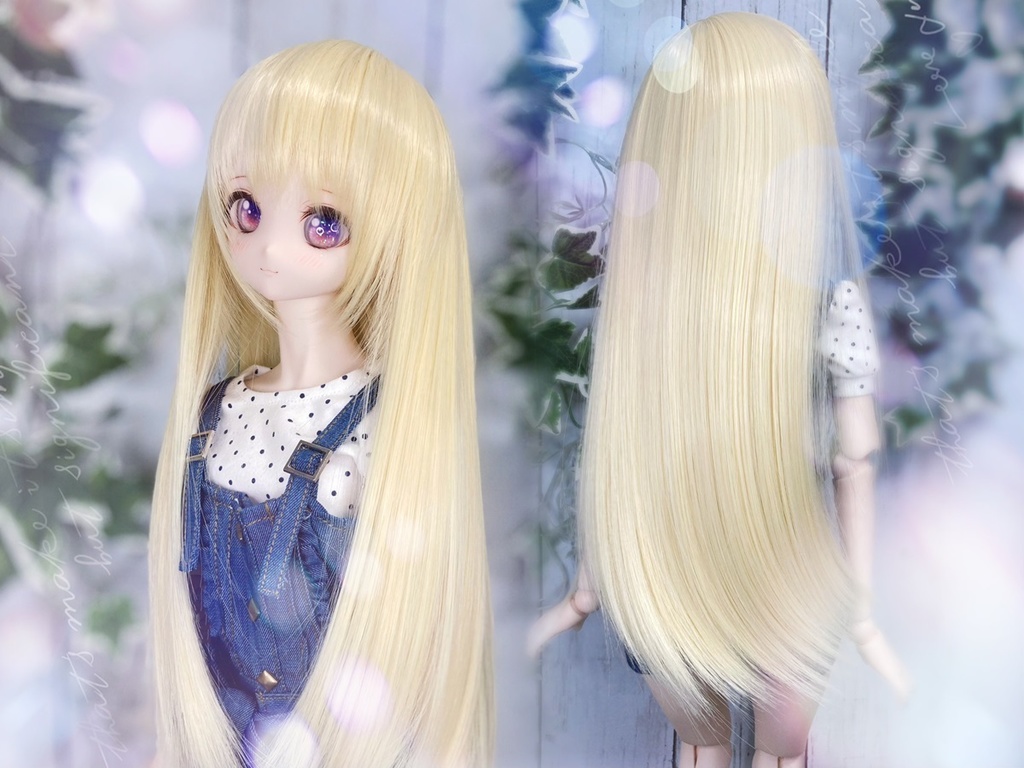 ドールウィッグ*ロングヘアー*ミルキーゴールド*9～9.5インチ