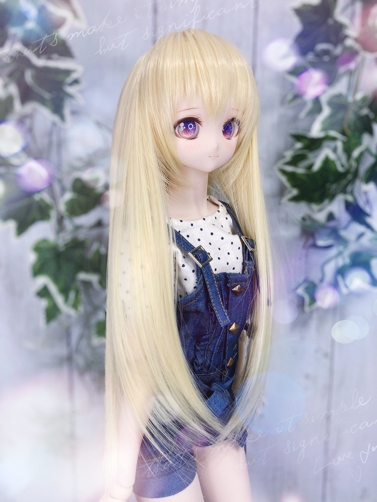 ドールウィッグ*ロングヘアー*ミルキーゴールド*9～9.5インチ