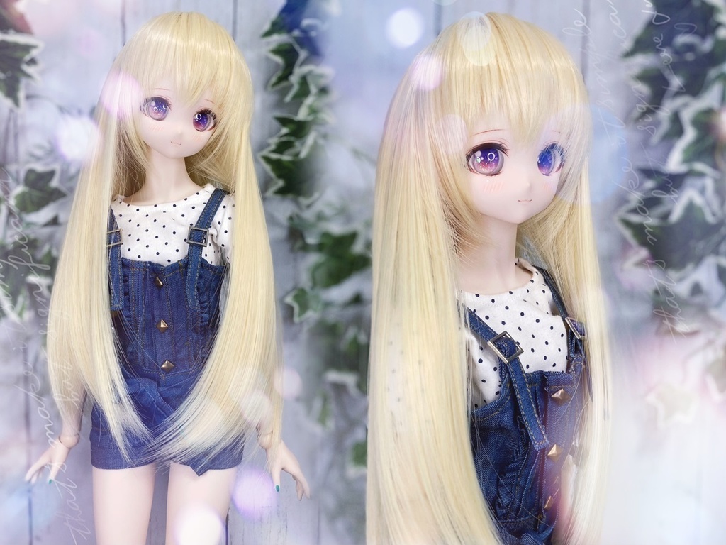 ドールウィッグ*ロングヘアー*ミルキーゴールド*9～9.5インチ
