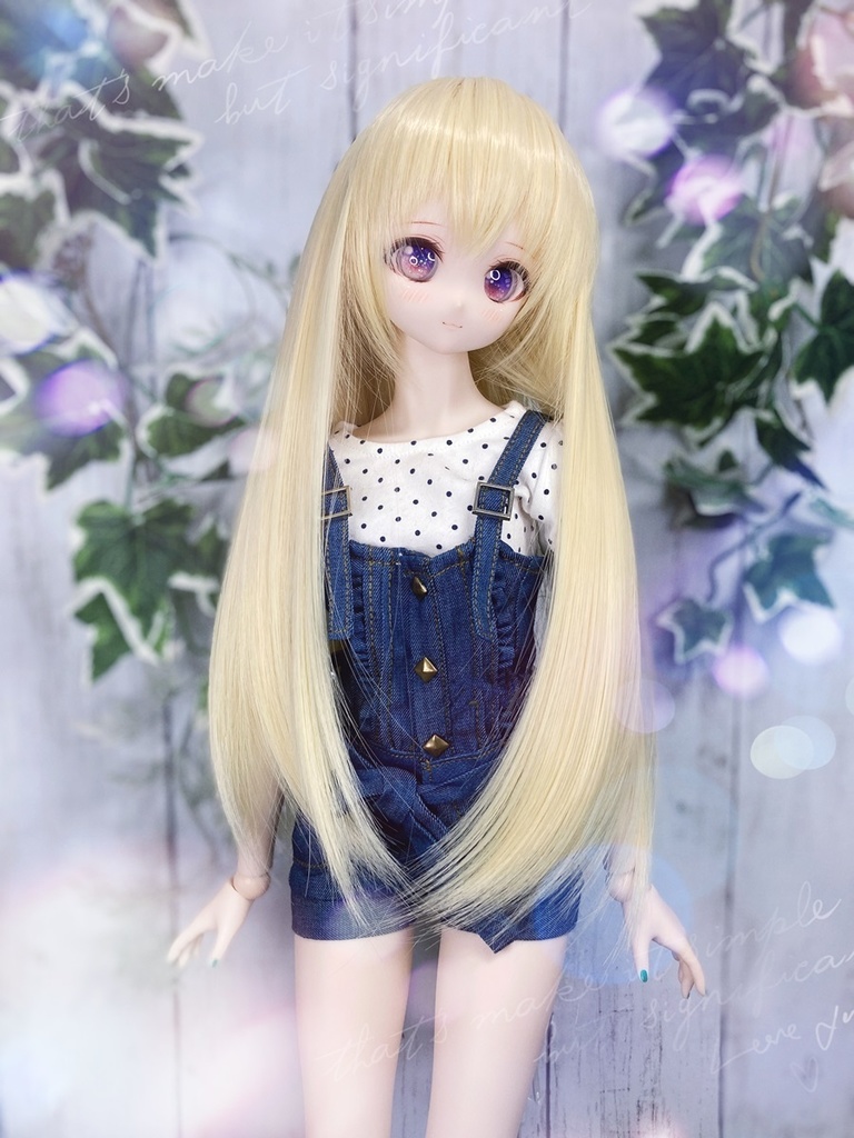 ドールウィッグ*ロングヘアー*ミルキーゴールド*9～9.5インチ