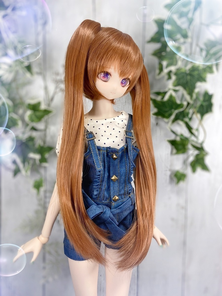 ドールウィッグ*ロングツインテール*チョコブラウン*9～9.5インチ