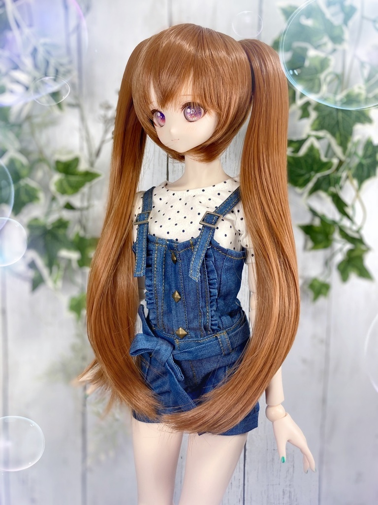 ドールウィッグ*ロングツインテール*チョコブラウン*9～9.5インチ