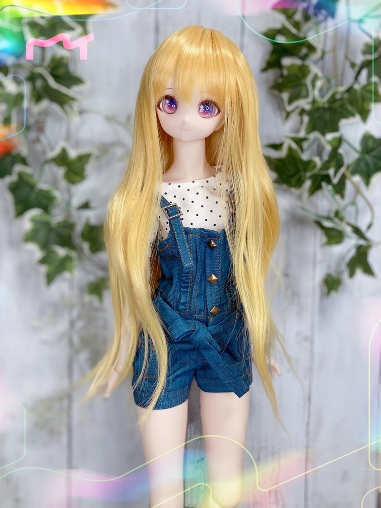 ドールウィッグ*エアリーロング*ゴールド*9～9.5インチ