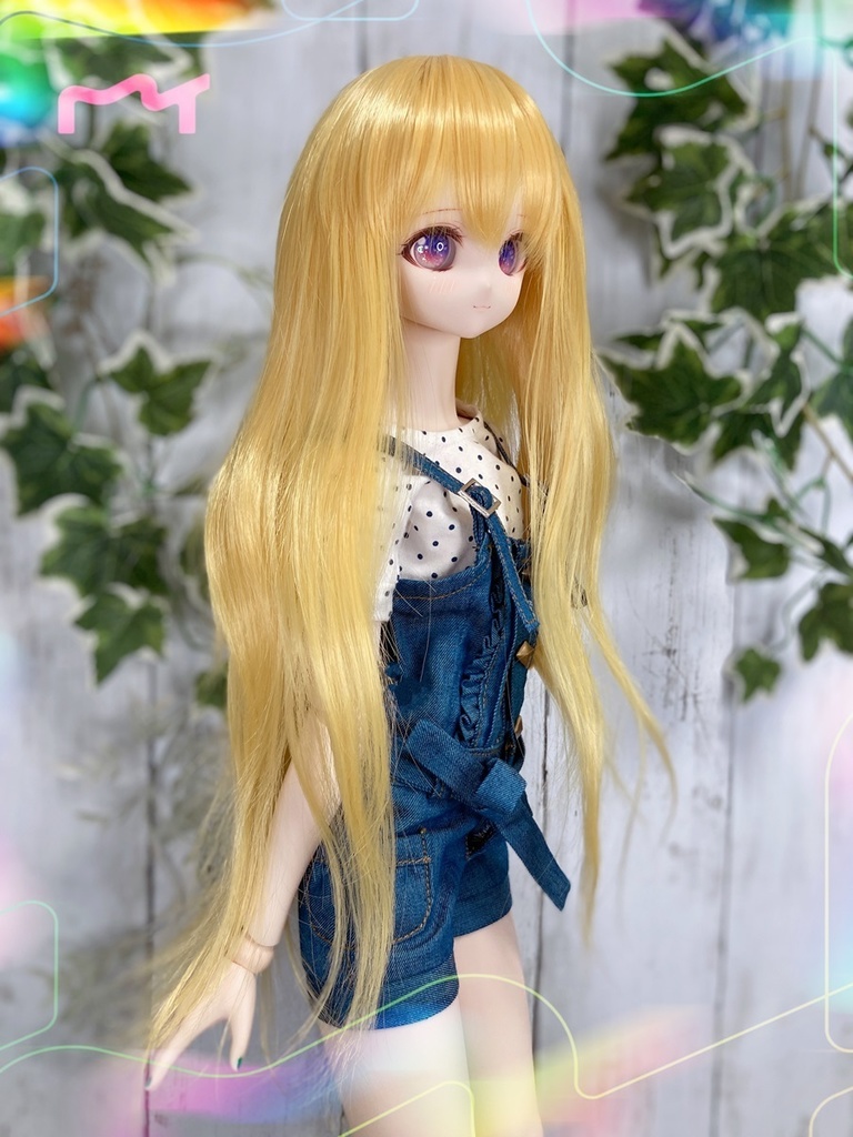 ドールウィッグ*エアリーロング*ゴールド*9～9.5インチ
