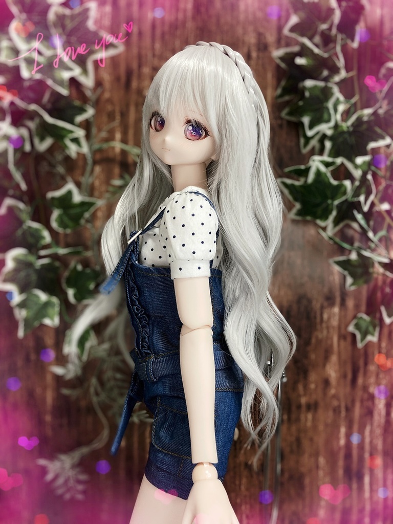 ドールウィッグ*フェアリーウェイブティアラ*シルバーアッシュ*9～9.5インチ