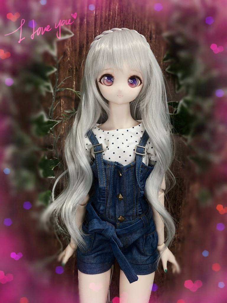 ドールウィッグ*フェアリーウェイブティアラ*シルバーアッシュ*9～9.5インチ