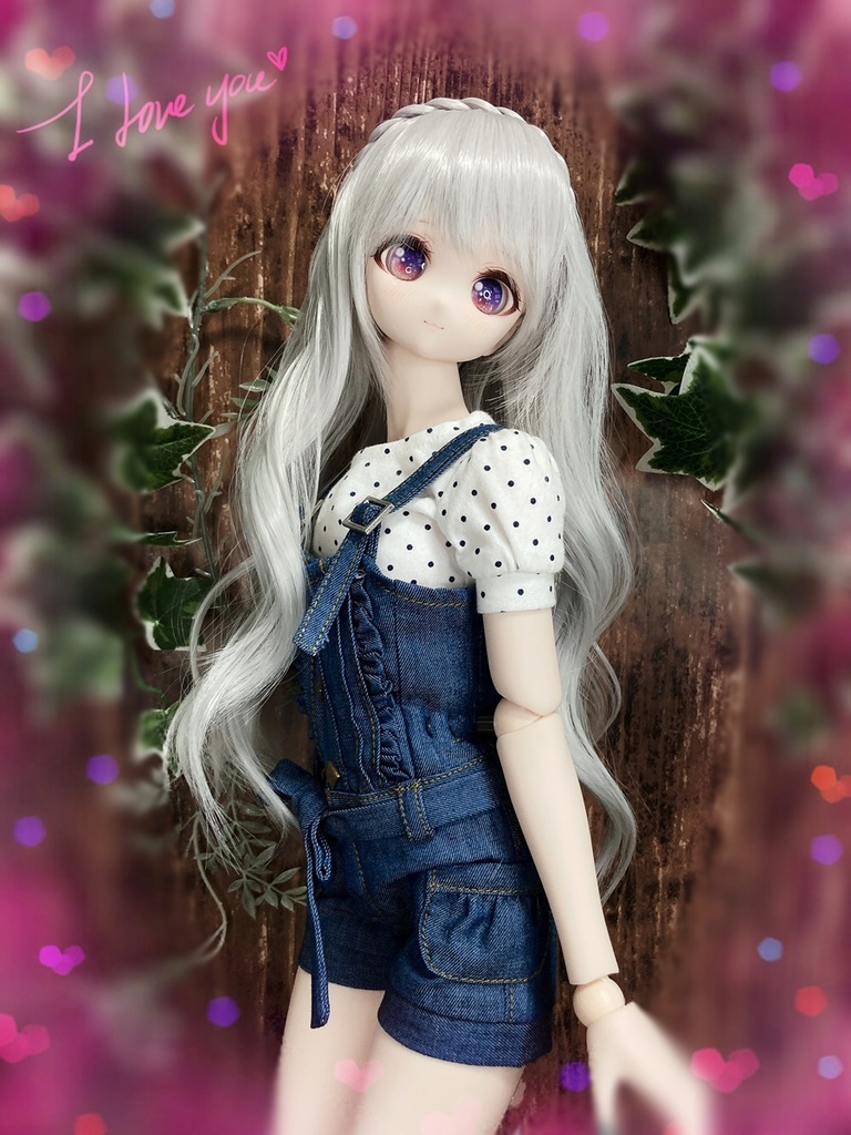 ドールウィッグ*フェアリーウェイブティアラ*シルバーアッシュ*9～9.5インチ