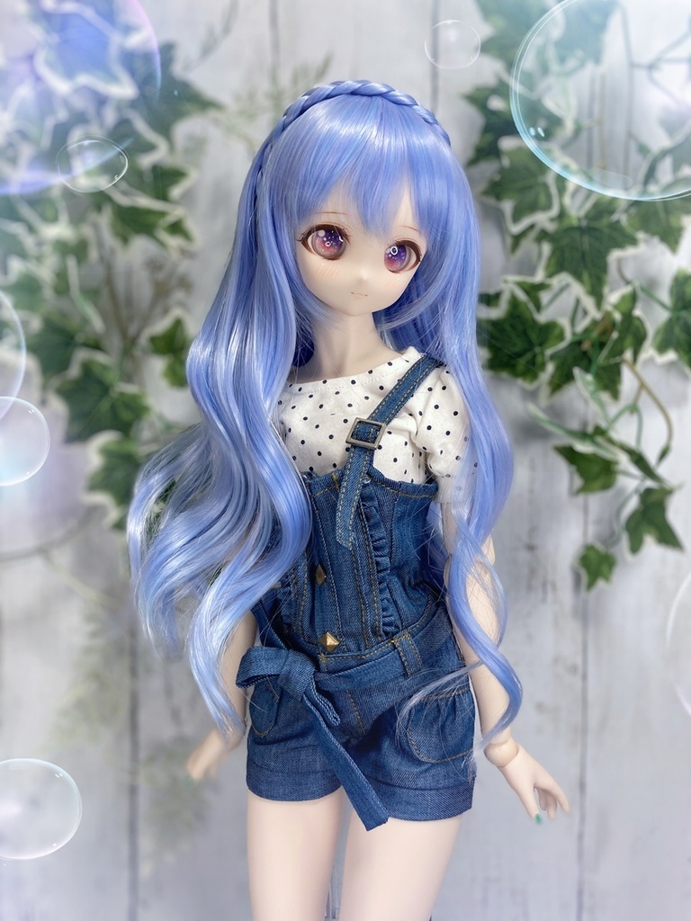 ドールウィッグ*フェアリーウェイブティアラ*あじさい色*9～9.5インチ