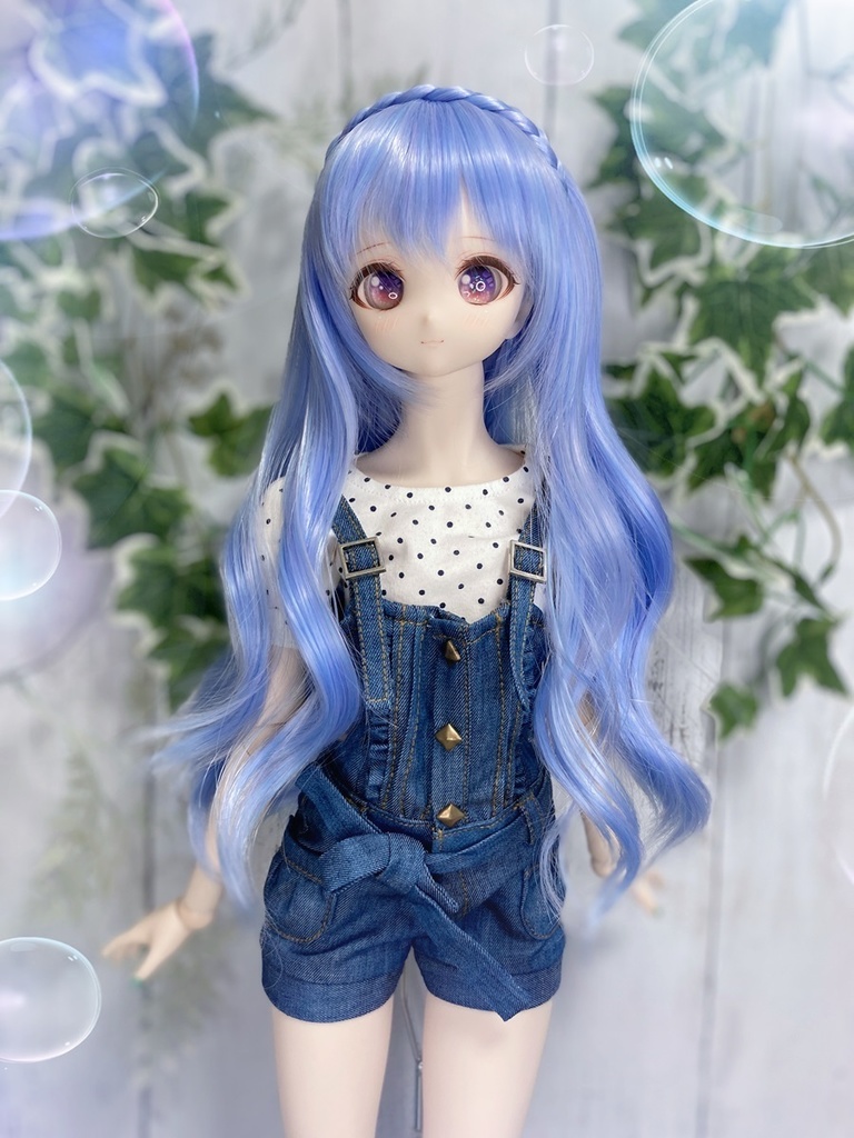 ドールウィッグ*フェアリーウェイブティアラ*あじさい色*9～9.5インチ