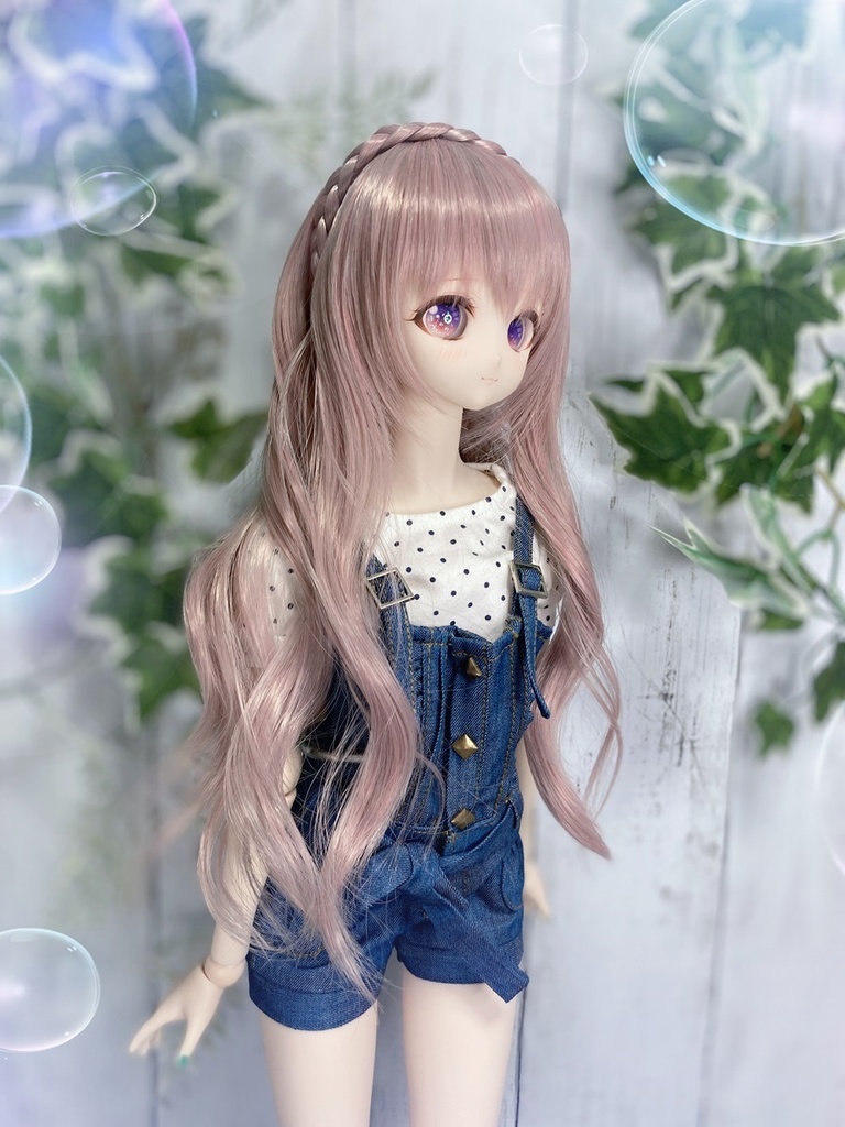 ドールウィッグ*フェアリーウェイブティアラ*アンティークピンク*9～9.5インチ