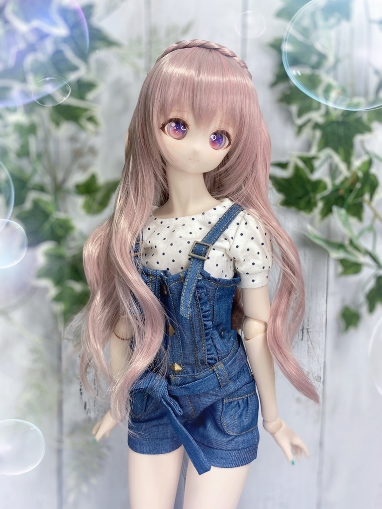ドールウィッグ*フェアリーウェイブティアラ*アンティークピンク*9～9.5インチ