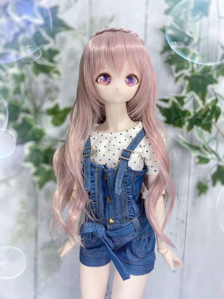 ドールウィッグ*フェアリーウェイブティアラ*アンティークピンク*9～9.5インチ