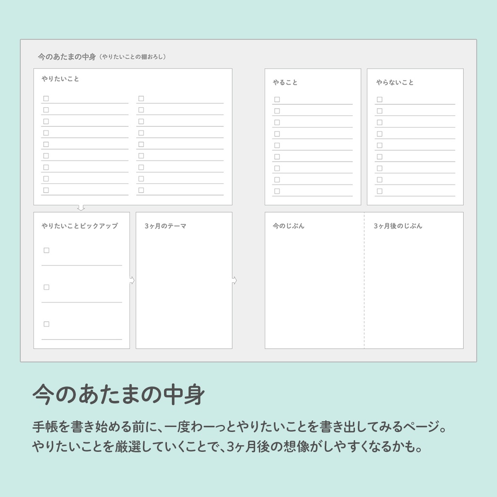 【自作手帳】3memori -3ヶ月の記録と進行手帳-