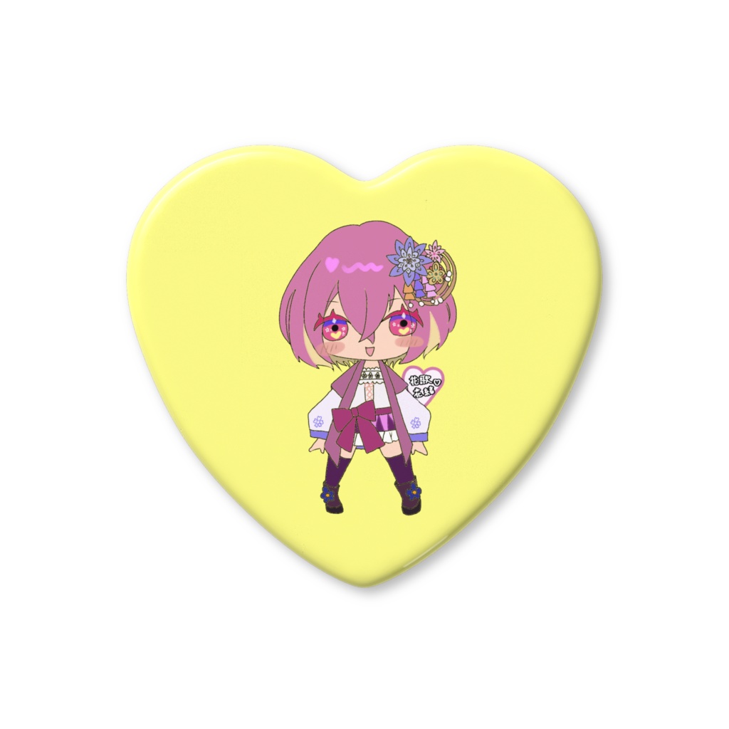 🌸VTuber花歌花緒のハート缶バッジ🌸