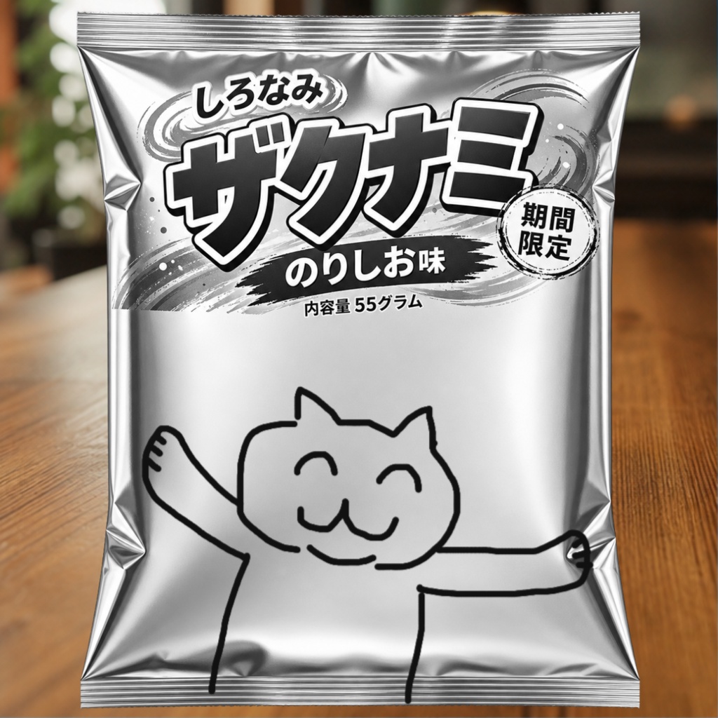銀袋イラストメーカー - 白黒スナック袋お絵描きツール