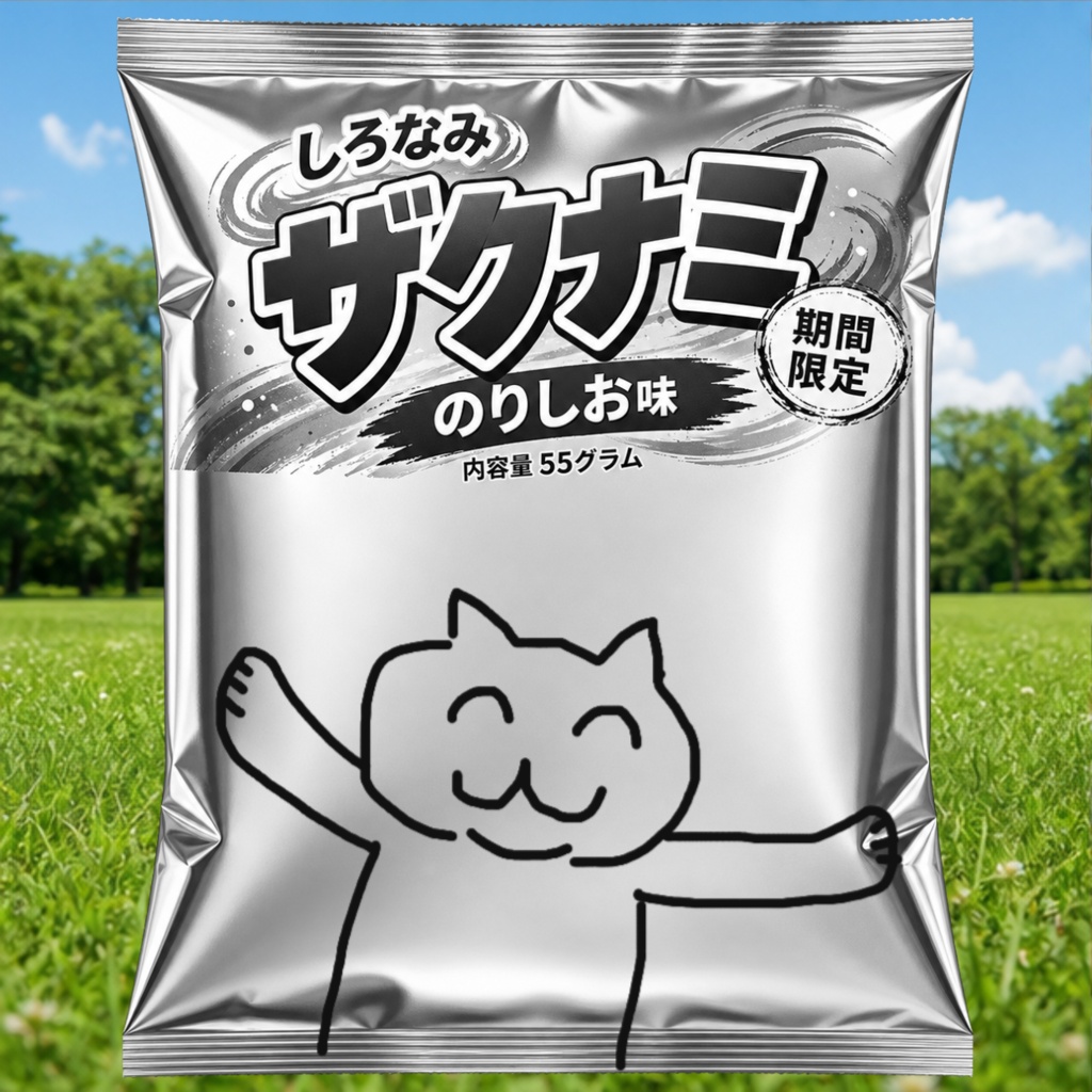 銀袋イラストメーカー - 白黒スナック袋お絵描きツール