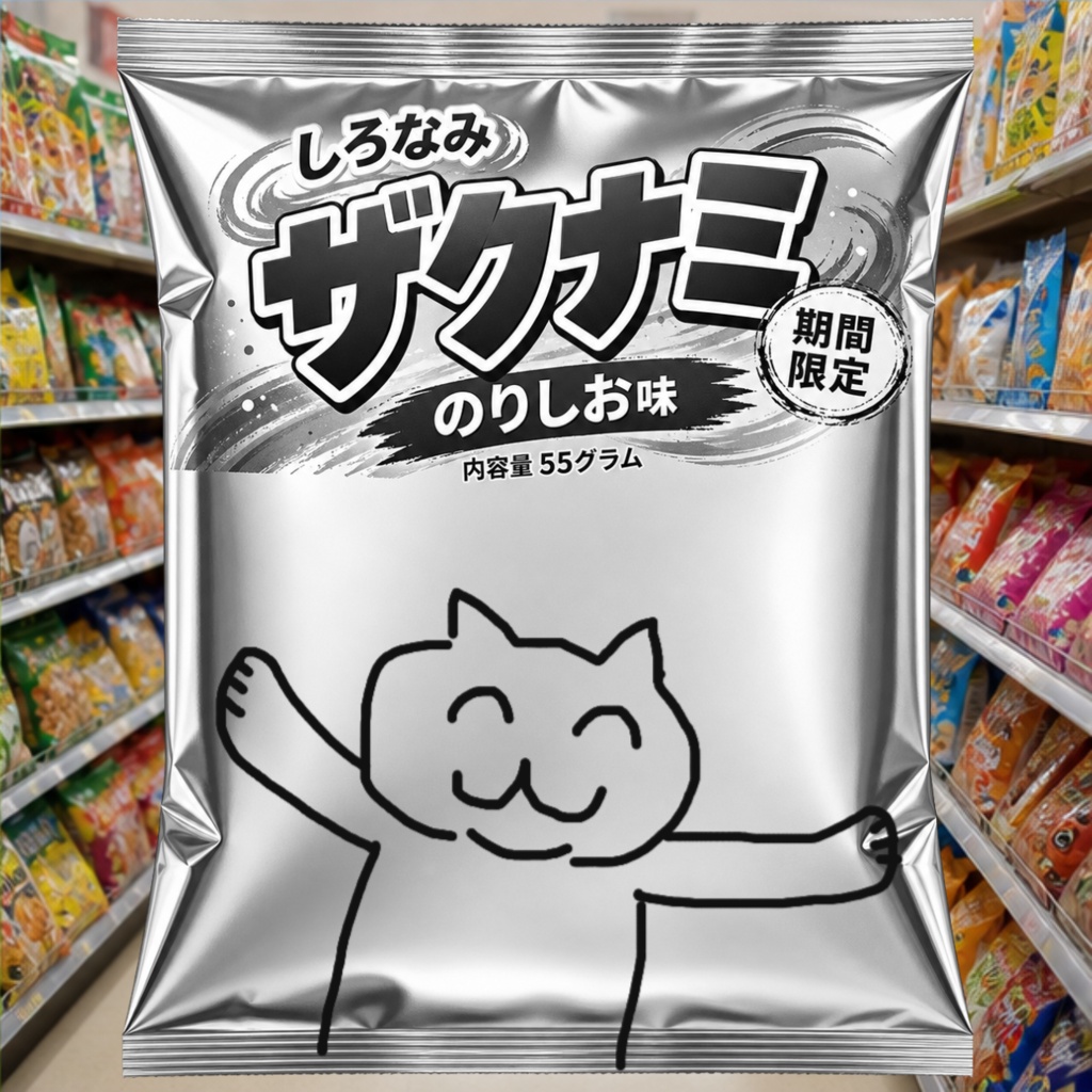 銀袋イラストメーカー - 白黒スナック袋お絵描きツール