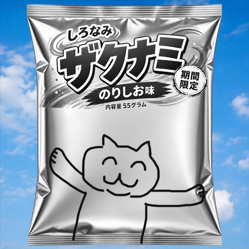 銀袋イラストメーカー - 白黒スナック袋お絵描きツール