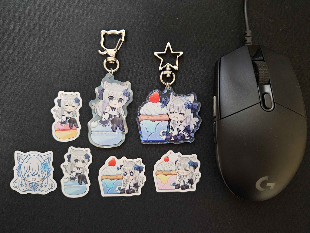 【在庫3】活動4周年記念グッズ<①②アクキー③シール>【ゆーり】