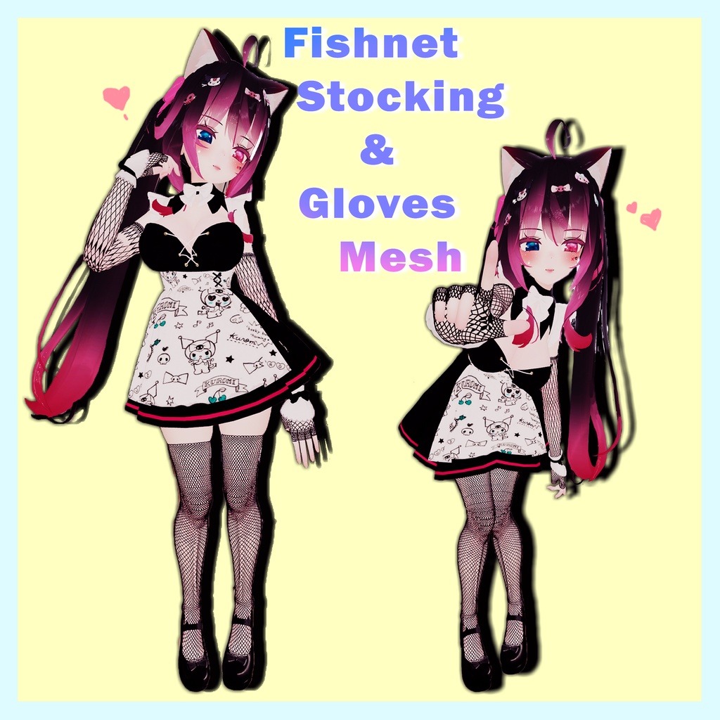 Fishnet Stocking and Gloves Mesh for Maya