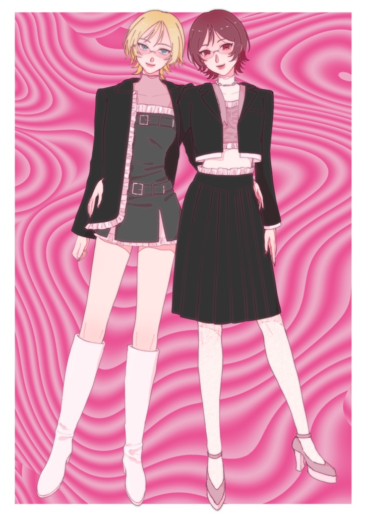 芦田有莉×リスト・ユーリ アクリルボード(pink ver)