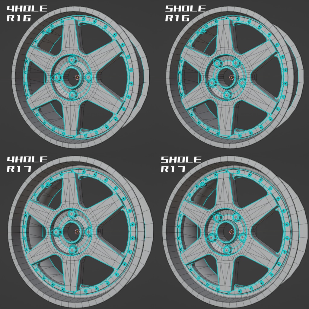 【VRChat想定】クラシック3ピースホイール『VR-4R』