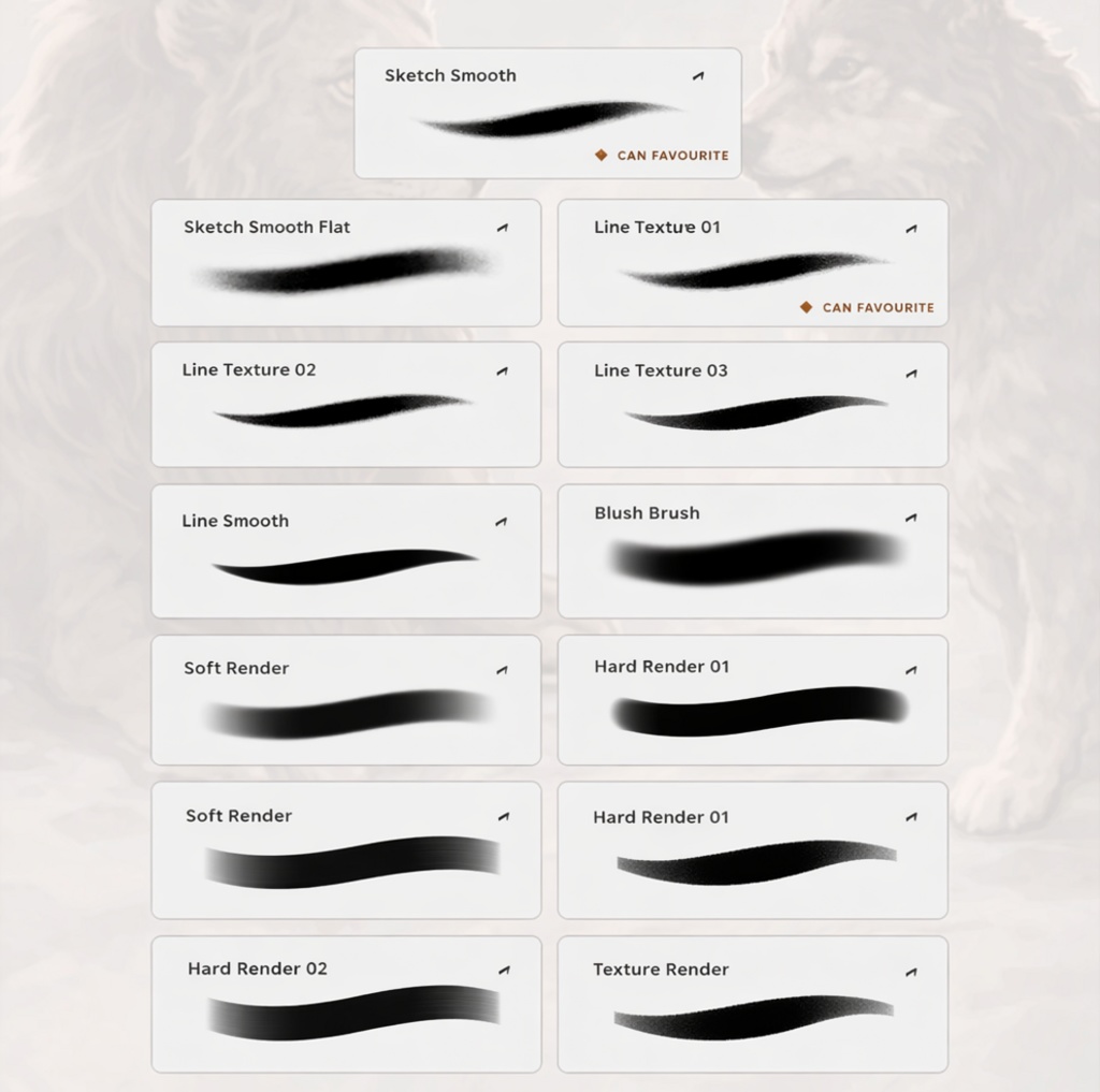 Essential everyday Studio Brushes Procreate, Photoshop & CSP