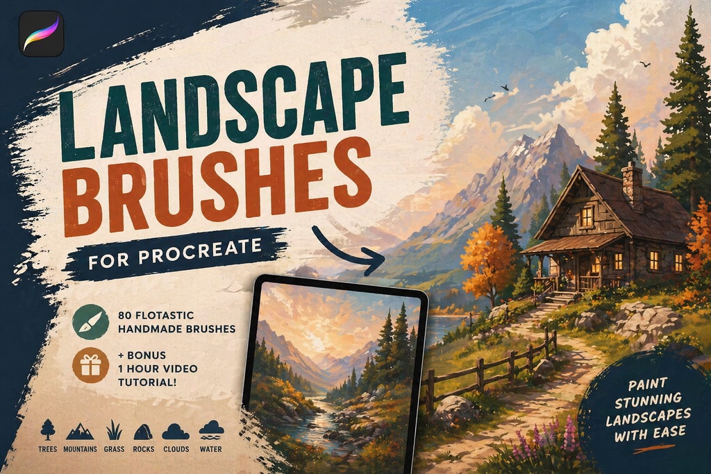 ScenicFlow Landscape Brushes for Procreate