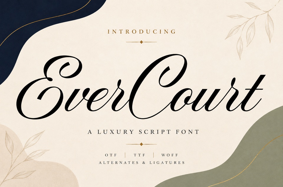 Evercourt — Romantic Script Font with Swashes