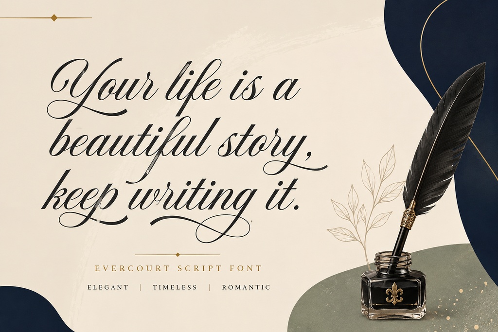 Evercourt — Romantic Script Font with Swashes