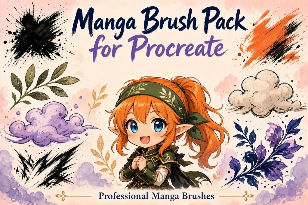 Procreate用マンガブラシパック