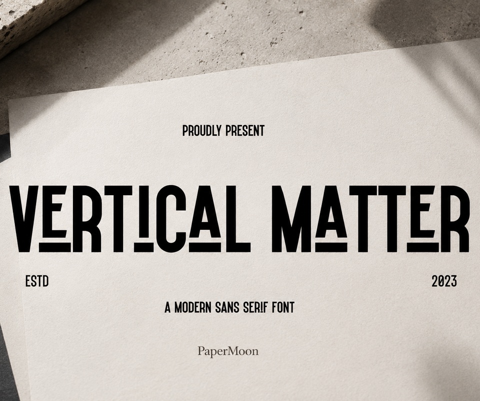 Vertical Matter — モダンでスポーティなディスプレイサンズフォント