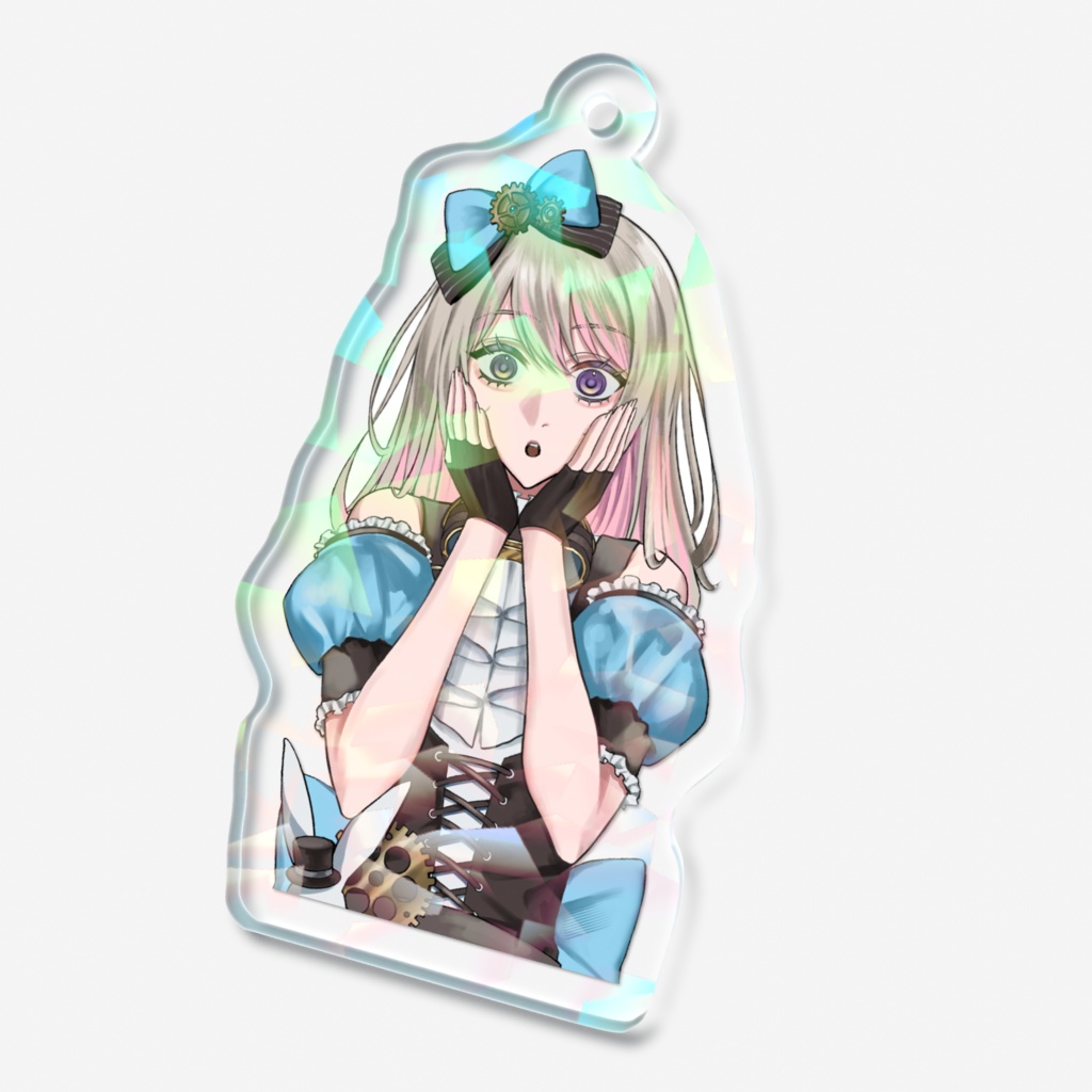 『Tick-Tack-Lock-Work-Land』ホログラムアクリルキーホルダー(漆黒ちゃーはん)