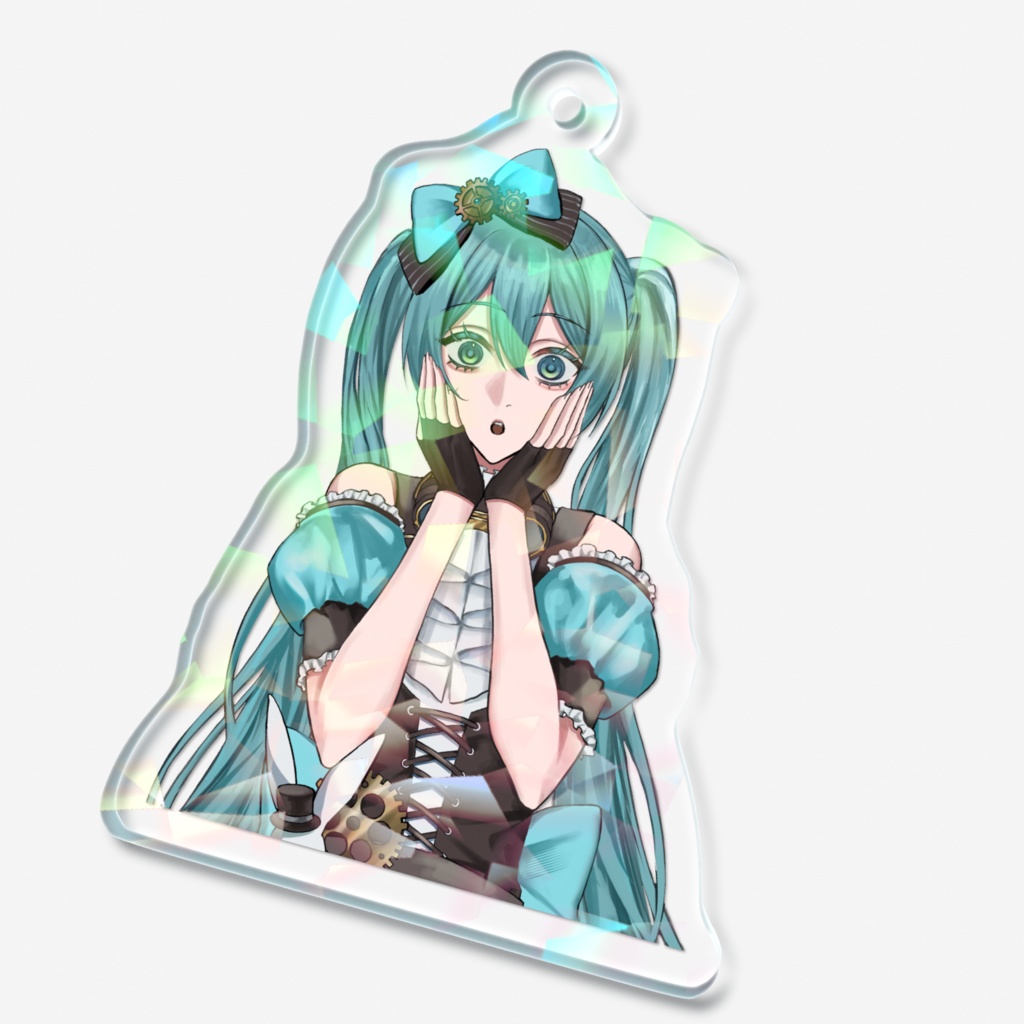 『Tick-Tack-Lock-Work-Land』ホログラムアクリルキーホルダー(初音ミク)