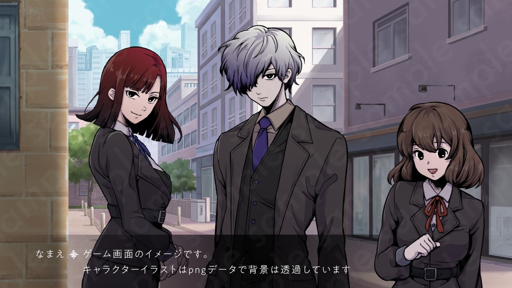 茶髪ボブの女子高校生キャラクターの立ち絵素材|ペン画調・学園ミステリー向け