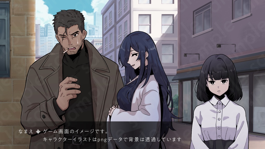 現代ミステリーキャラクター5体セットの立ち絵素材|ペン画調・サスペンス・事件系向け|探偵・刑事・エンジニアなど