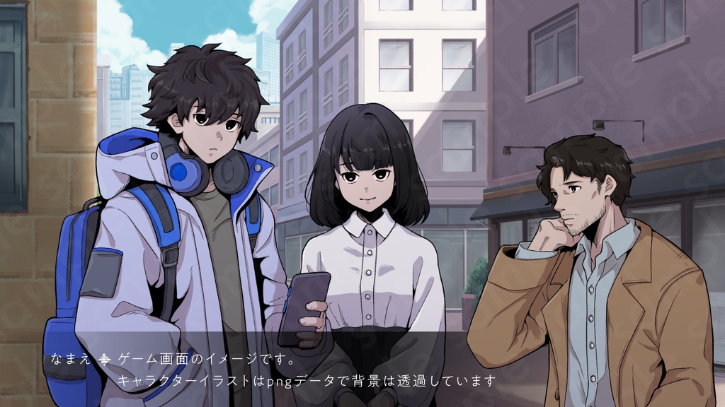 現代ミステリーキャラクター5体セットの立ち絵素材|ペン画調・サスペンス・事件系向け|探偵・刑事・エンジニアなど