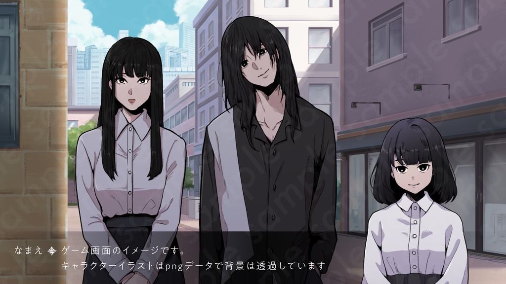 狂気的な優等生風女性キャラクターの立ち絵素材|ペン画調・ミステリー・黒幕役向け