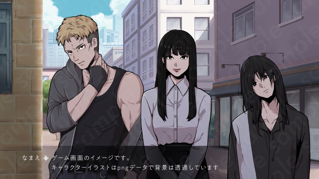犯人・黒幕系キャラクター5体セットの立ち絵素材|ペン画調・ミステリー向け|不良・ヤンデレ・優等生など