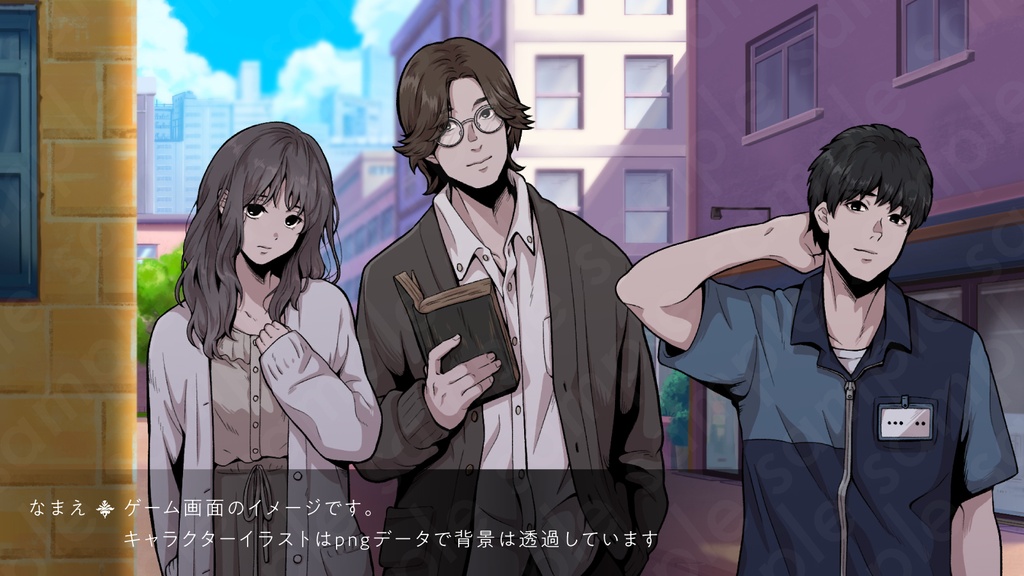 【立ち絵素材】深夜コンビニ店員の男性キャラクター|表情7種・ペン画風・TRPG・ミステリー向け